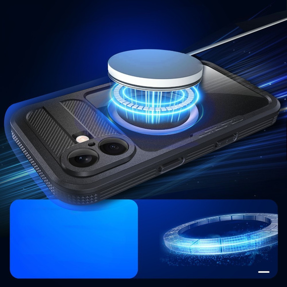 IP68 Waterproof Case for iPhone 16, SHELLBOX MagSafe, black