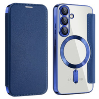 Flap case for Samsung Galaxy A17 5G, RFID Wallet, for MagSafe, transparent / navy blue