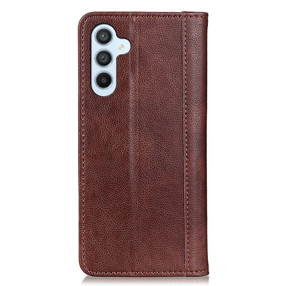 Case for Samsung Galaxy A35 5G, Wallet Litchi Leather, brown