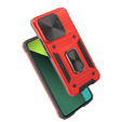 Armored Case for Xiaomi Redmi Note 13 Pro 5G, CamShield Slide, red + Tempered Glass 9H