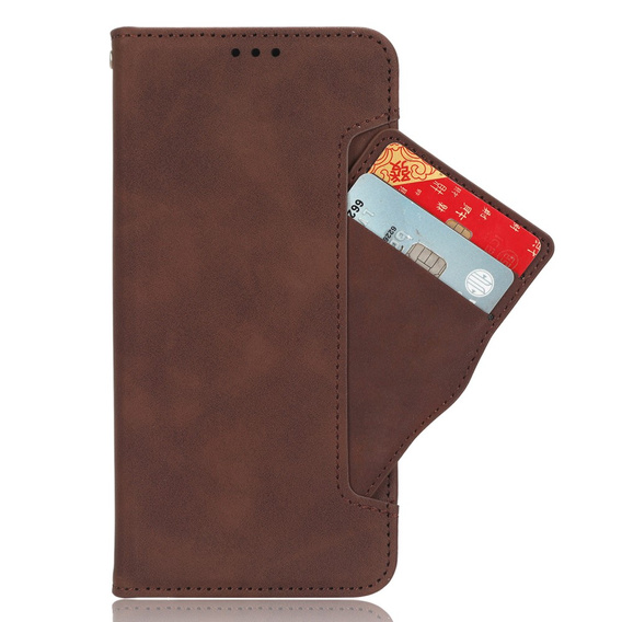 Flip case for Xiaomi Poco M7 Pro 5G, Card Slot, brown