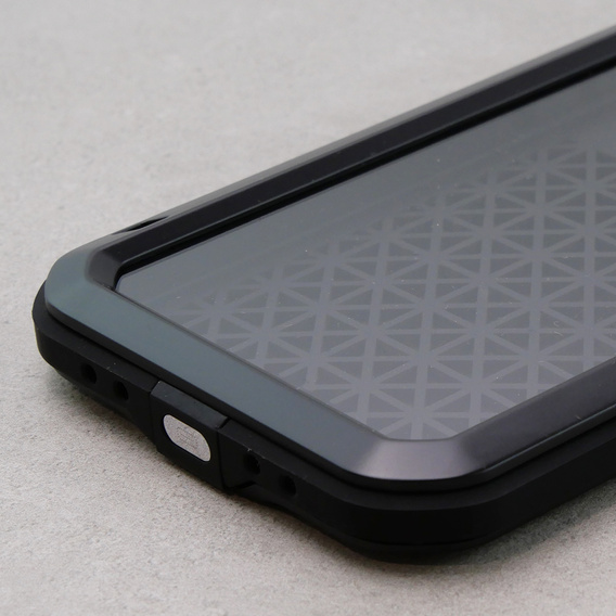 Love Mei Case for iPhone 12, armored with glass, black