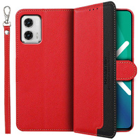 Flip case for Motorola Moto G73 5G, KHAZNEH RFID, red / black