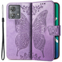 Flip case for Motorola Edge 40 Neo, Butterfly, purple