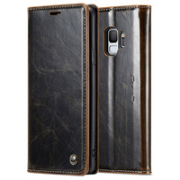 CASEME flip case for Samsung Galaxy S9, Waxy Textucoffee, coffee