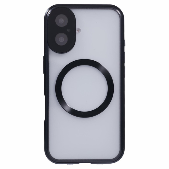 Magnetic Dual Glass MagSafe case for iPhone 16, black