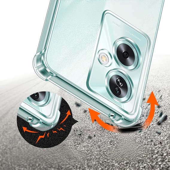 Case for Oppo A79 5G, Anti-Shock, transparent + 9H Glass