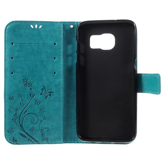 Flip case for Samsung Galaxy S7 Edge, Butterfly, blue