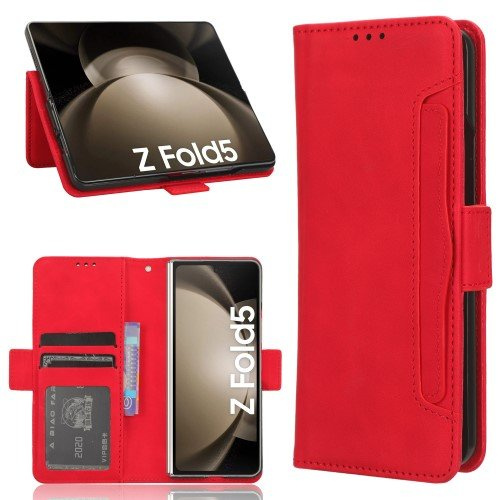 Flip case for Samsung Galaxy Z Fold 5 5G, Card Slot, red