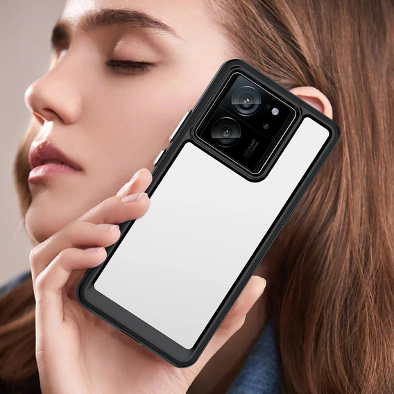Case for Xiaomi 13T / 13T Pro, Fusion Hybrid, transparent / black