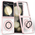 Case for Samsung Galaxy Z Flip7 FE / Z Flip6, Corners Dropproof, for MagSafe, transparent / pink
