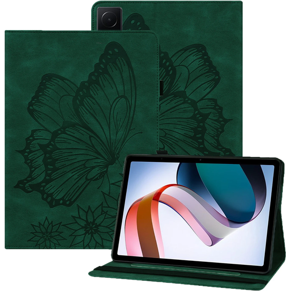 Case for Lenovo Tab M9, Wallet Pen Slot, butterflies, brown