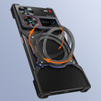 Case for ZTE nubia Z60 Ultra, Kickstand Bumper, with lens cover, for MagSafe, black / red