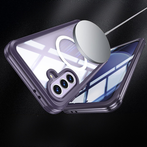 Case for Samsung Galaxy A36 / Samsung Galaxy A56, Shockproof, with glass, for MagSafe, purple