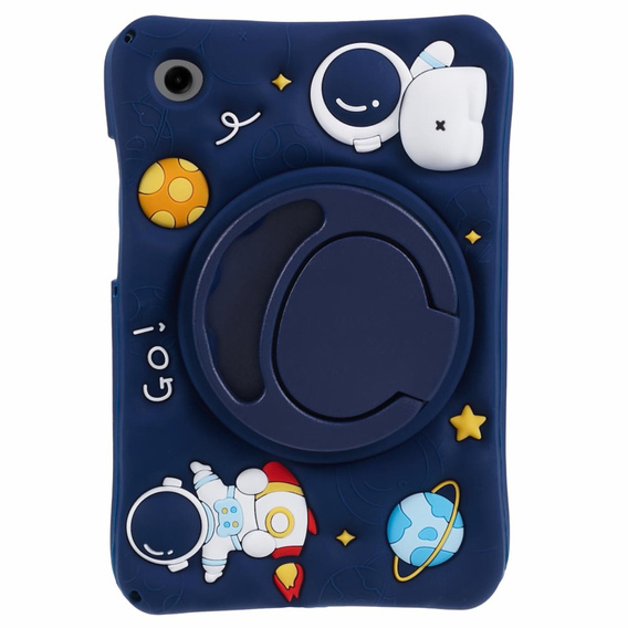 Children's Silicone Case for Samsung Galaxy Tab A9 T220 X110 / X117, Armored, Astronaut, Navy Blue