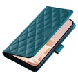 Flip case for Samsung Galaxy A55 5G, Rhombus Crossbody Leather, dark green