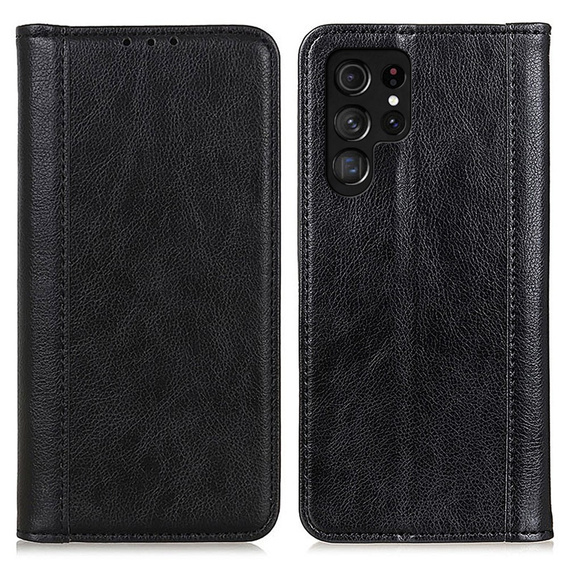 Flip case for Samsung Galaxy S25 Ultra, Split Leather, black