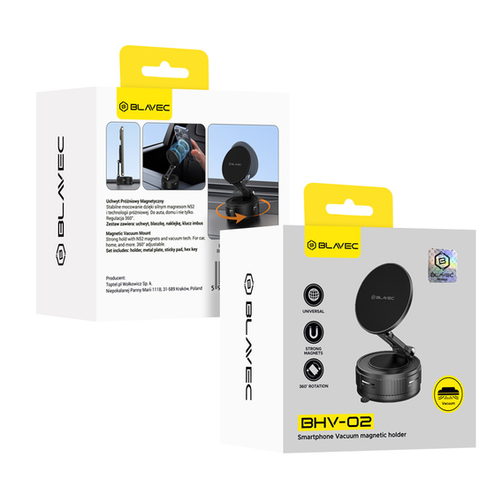 Magnetic vacuum phone holder, for smartphones with MagSafe and magnetic cases