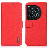 KHAZNEH RFID case for OnePlus 12R, Litchi Texture, red