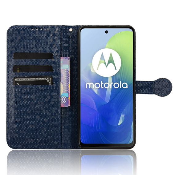 Flip case for Motorola Moto G24 / G24 Power / G04, Wallet Rhombus, blue