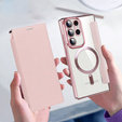 Flip case for Samsung Galaxy S23 Ultra, RFID Wallet MagSafe CamShield, pink