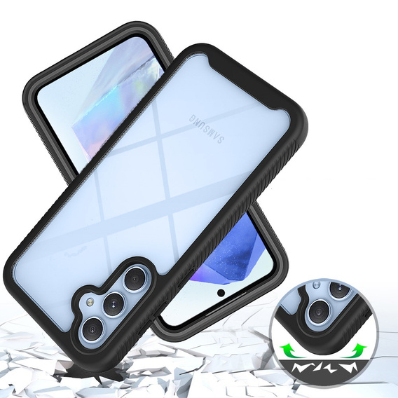 Case for Samsung Galaxy A55 5G, Shockproof, with film, black