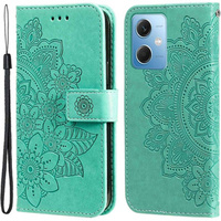 Flip case for Xiaomi Redmi Note 12 5G / POCO X5 5G, Mandala Flower, green