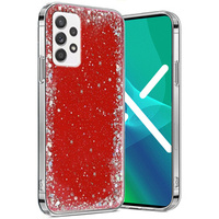 Case for Samsung Galaxy A32 5G, Glittery, red