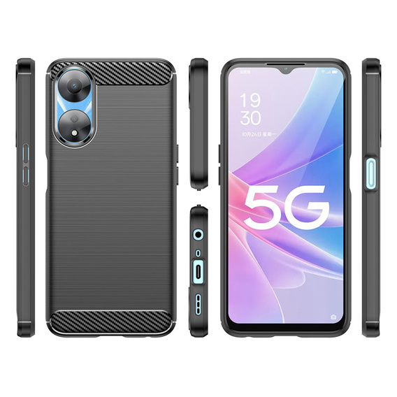 Case for Oppo A78 5G, Carbon, black
