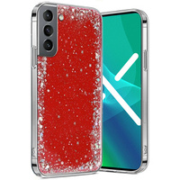 Case for Samsung Galaxy S21, Glittery, red