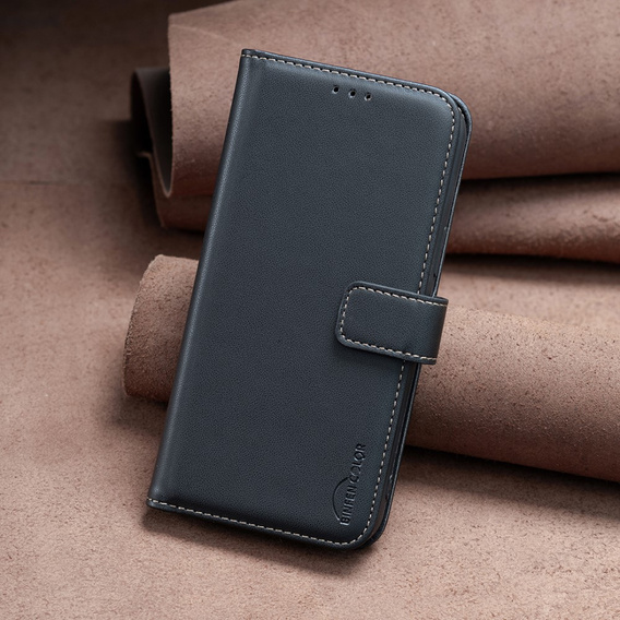 Flip case for Samsung Galaxy A25 5G, BINFEN Wallet, black + 9H glass