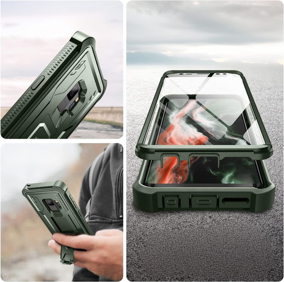 Armored case for Samsung Galaxy S9, Dexnor Full Body, green