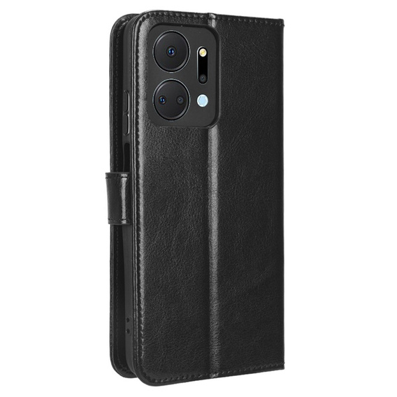 Flip case for Honor X7a 5G, Crazy Horse Wallet, black