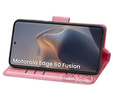 Flip case for Motorola Edge 60 / 60 Fusion, Butterfly, pink rose gold