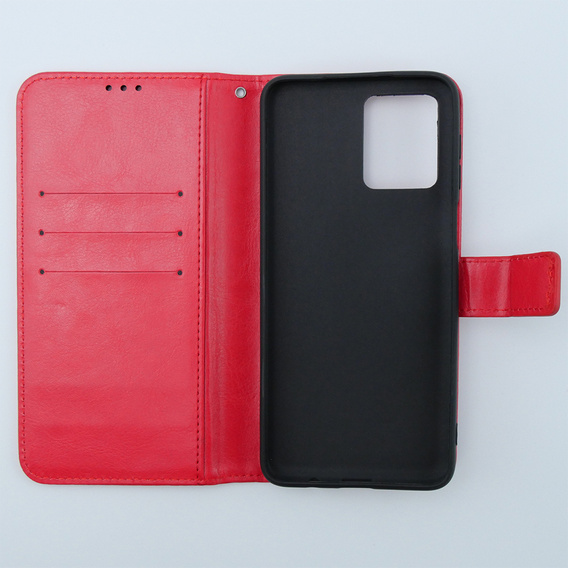 Flip case for Motorola Moto G54 5G, Crazy Horse Wallet, red