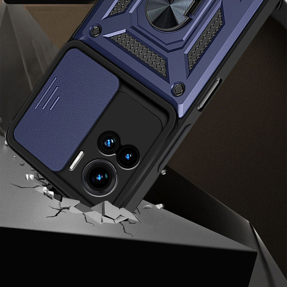 Case fordo Motorola Edge 30 Ultra 5G, CamShield Slide, dark blue