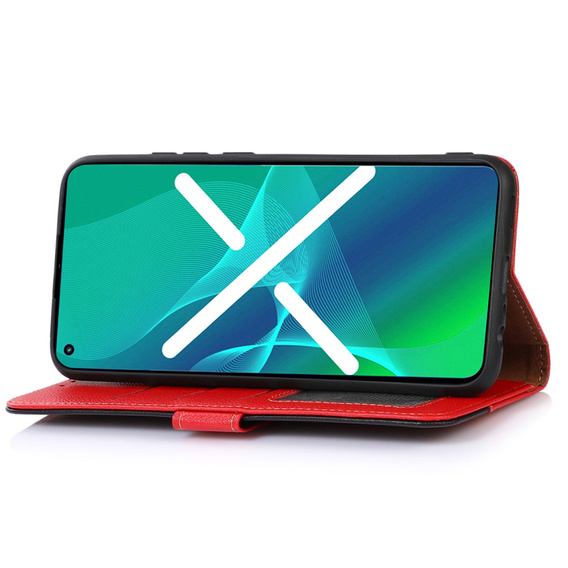 Flip case for Motorola Moto G73 5G, KHAZNEH RFID, red / black