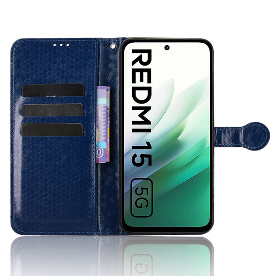 Flap case for Xiaomi Redmi 15 5G / 4G, Wallet Rhombus, blue