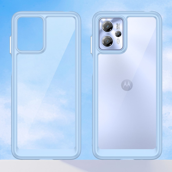 Case for Motorola Moto G13 / G23, Fusion Hybrid, transparent / blue