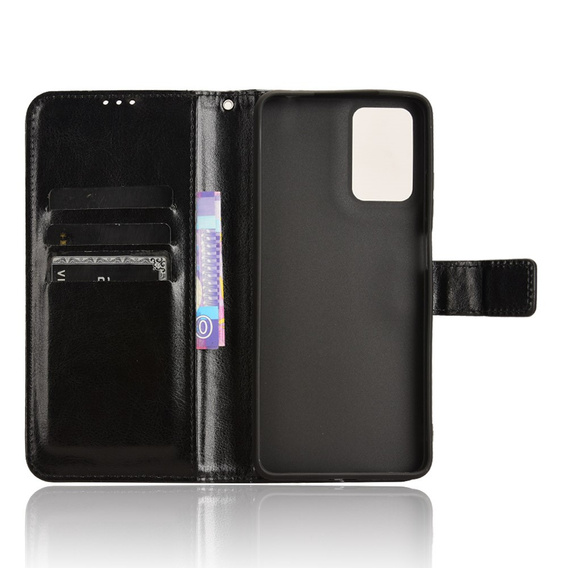 Flip case for Motorola Moto E14, Crazy Horse Wallet, black