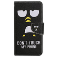 Flip case for Xiaomi Redmi 13C / Poco C65, Wallet, Don't Touch My Phone, black