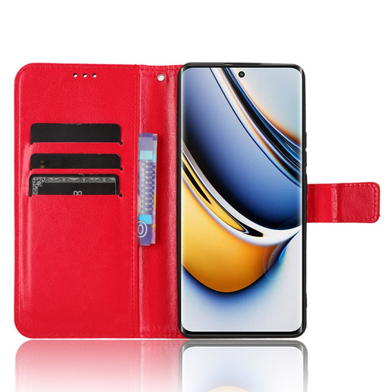 Flip case for Realme 11 Pro 5G / Pro+ 5G, Crazy Horse Wallet, red