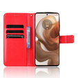 Flip case for Motorola Edge 50 Ultra, Crazy Horse Wallet, red