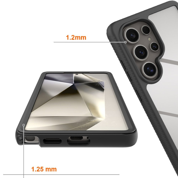Case for Samsung Galaxy S25 Ultra, Shockproof, with film, black
