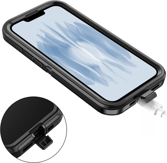 Case with frame for iPhone 16E, for MagSafe, black