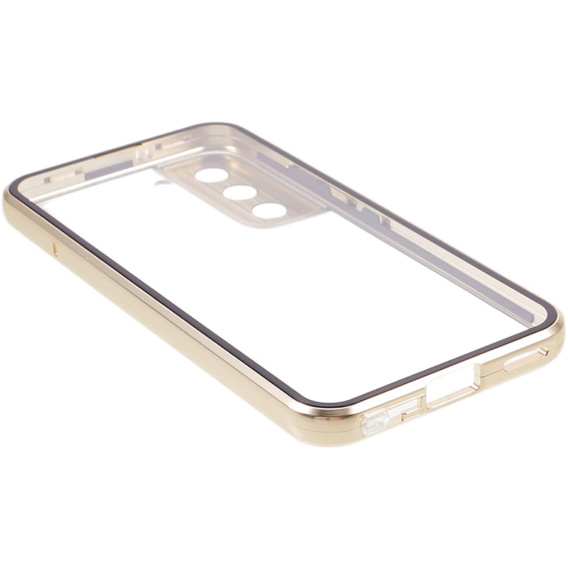 Case for Samsung Galaxy S21, Magnetic Dual Glass, gold