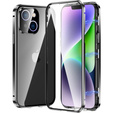 Case for iPhone 15 Plus, Magnetic Dual Glass, black