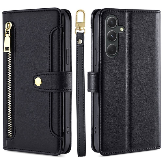 Flip case for Samsung Galaxy A54 5G, Wallet Zipper Pocket, black