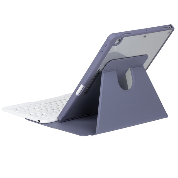 Keyboard case for iPad 11" 2025 A16 (11 gen.) / iPad 10.9" 2022 (10 gen.), Rotary 360° Leather, purple