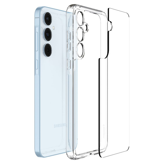 Spigen case for Samsung Galaxy A55 5G, Ultra Hybrid, transparent + 9H Tempered Glass